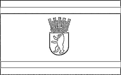 Contorno de la bandera de Berlín Este (Ostberlin) para colorear
