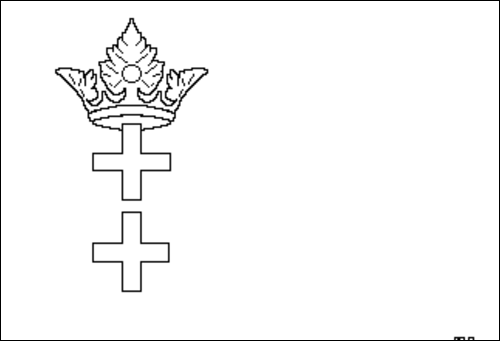 Contorno de la bandera de Gdansk (Ciudad Libre de Gdansk) para colorear