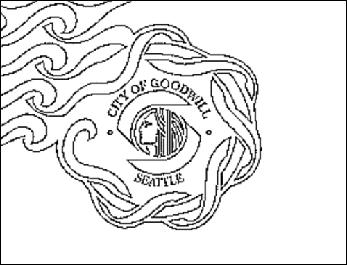 Contorno de la bandera de Seattle para colorear