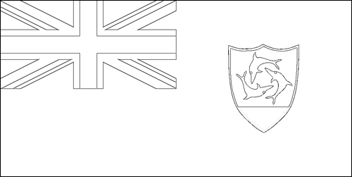 Contorno de la bandera de Anguila para colorear