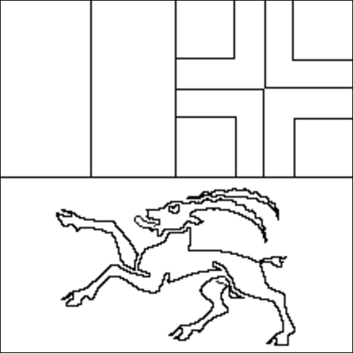 Contorno de la bandera de Grisones / Grischun para colorear