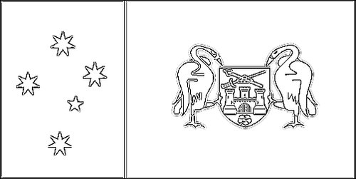 Contorno de la bandera de Territorio de la Capital Australiana para colorear