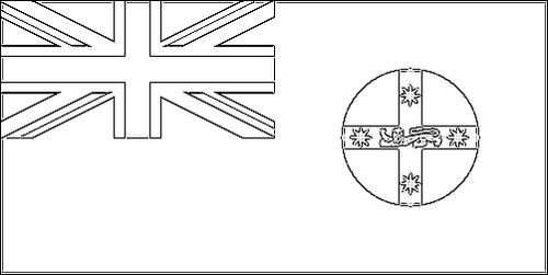 Contorno de la bandera de Nueva Gales del Sur (Nueva Gales del Sur) para colorear