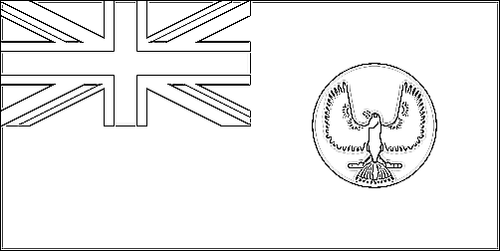 Contorno de la bandera de Australia Meridional para colorear