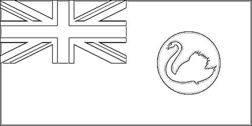 Contorno de la bandera de Australia Occidental para colorear