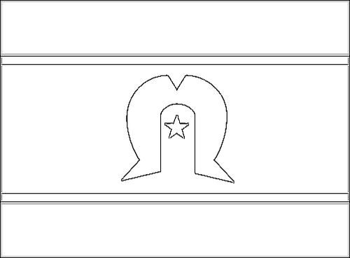 Contorno de la bandera de Islas del Estrecho de Torres para colorear