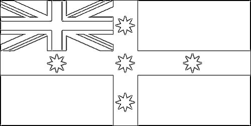 Contorno de la bandera de Bandera de Nueva Gales del Sur (Federación Australiana) para colorear