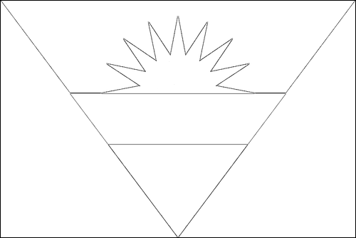 Contorno de la bandera de Antigua y Barbuda para colorear