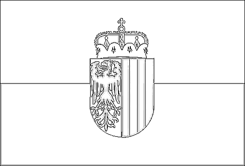 Contorno de la bandera de Alta Austria (bandera de servicio) para colorear