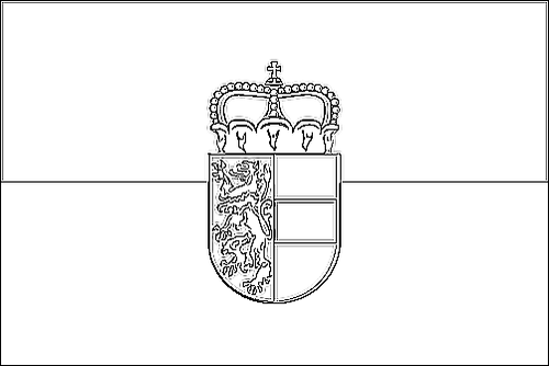 Contorno de la bandera de Salzburgo (bandera de servicio) para colorear