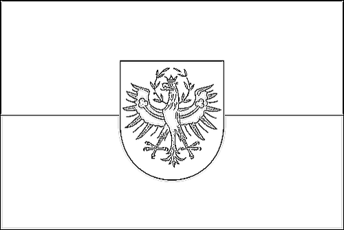 Contorno de la bandera de Tirol (bandera de servicio) para colorear