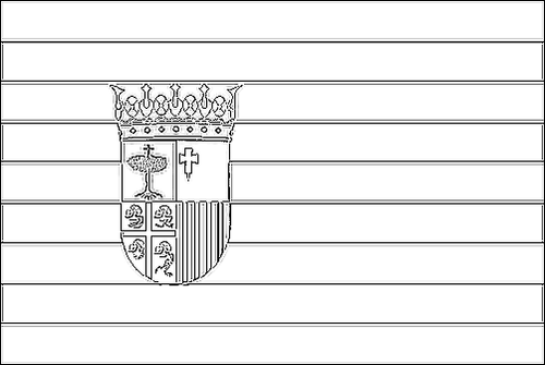 Contorno de la bandera de Aragón para colorear