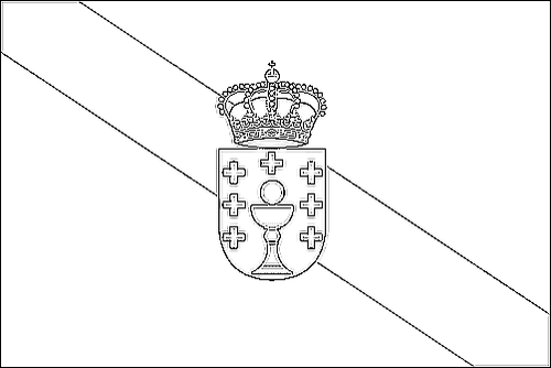 Contorno de la bandera de Galicia para colorear