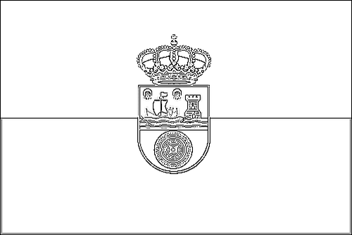 Contorno de la bandera de Cantabria para colorear