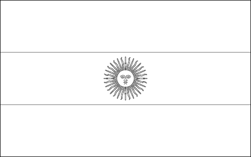 Contorno de la bandera de Argentina para colorear