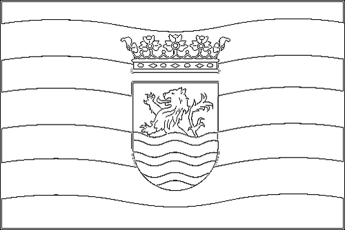 Contorno de la bandera de Zelanda para colorear