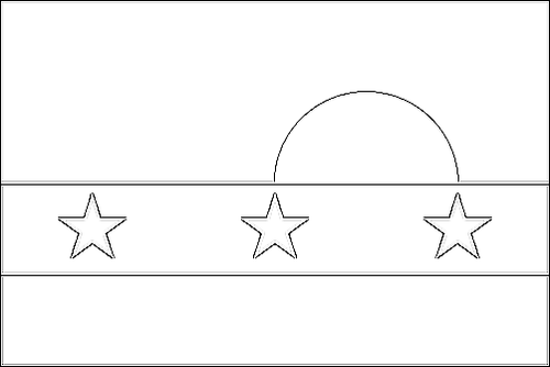 Contorno de la bandera de Nueva Esparta para colorear