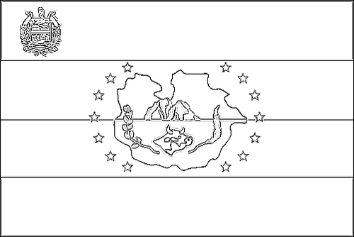 Contorno de la bandera de Guárico para colorear