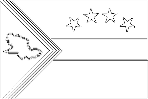 Contorno de la bandera de Delta Amacuro para colorear