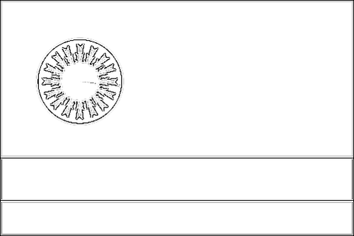 Contorno de la bandera de Cojedes para colorear