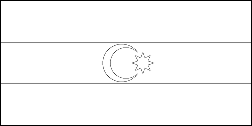 Contorno de la bandera de Azerbaiyán para colorear