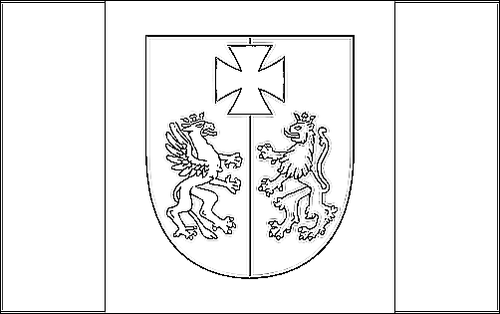 Contorno de la bandera de Estribaciones de los Cárpatos (Podkarpackie) para colorear
