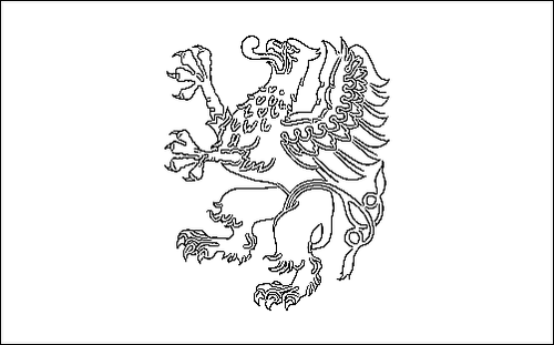 Contorno de la bandera de Pomerania (Pomorskie) para colorear