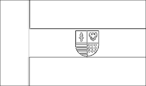 Contorno de la bandera de Santa Cruz (Swietokrzyskie) para colorear