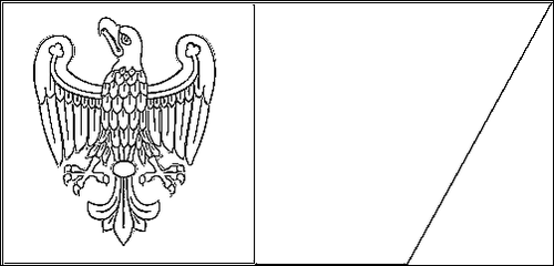Contorno de la bandera de Wielkopolska (Gran Polonia) para colorear