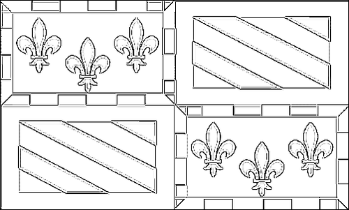 Contorno de la bandera de Borgoña (Bourgogne) para colorear