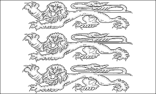 Contorno de la bandera de Alta Normandía (Alta Normandía) para colorear