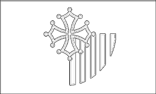 Contorno de la bandera de Languedoc-Rosellón para colorear
