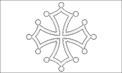 Contorno de la bandera de Mediodía-Pirineos para colorear