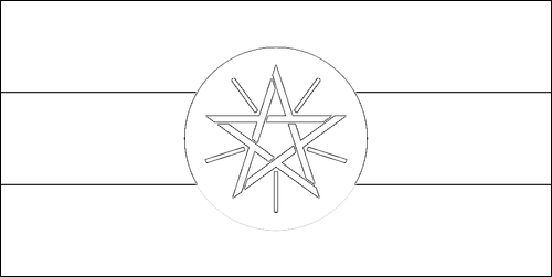 Contorno de la bandera de Etiopía para colorear