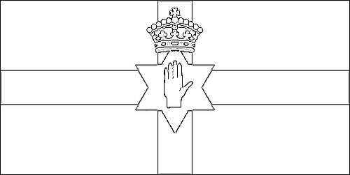 Contorno de la bandera de Irlanda del Norte para colorear