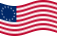 Agitar la bandera Betsy Ross (EE. UU. 1777-1795) estática