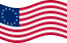 Agitar la bandera Betsy Ross (EE. UU. 1777-1795) estática