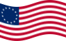 Agitar la bandera Betsy Ross (EE. UU. 1777-1795) estática