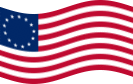 Agitar la bandera Betsy Ross (EE. UU. 1777-1795) estática
