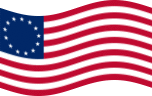 Agitar la bandera Betsy Ross (EE. UU. 1777-1795) estática