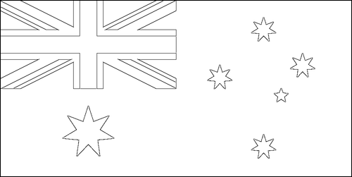 Contorno de la bandera de Australia para colorear