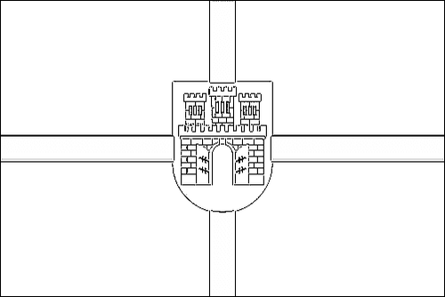 Contorno de la bandera de Schytomyr para colorear