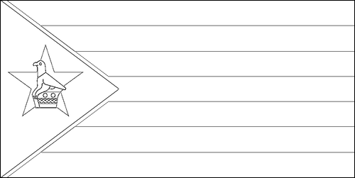 Contorno de la bandera de Zimbabue para colorear