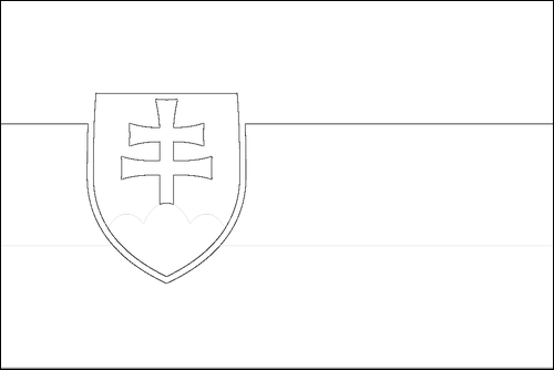 Contorno de la bandera de Eslovaquia para colorear
