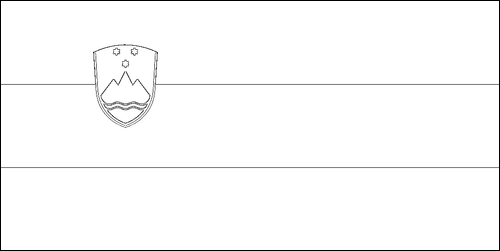 Contorno de la bandera de Eslovenia para colorear