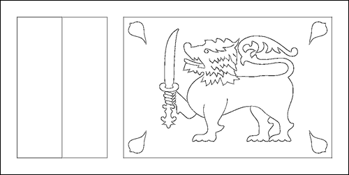 Contorno de la bandera de Sri Lanka para colorear