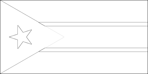 Contorno de la bandera de Sudán del Sur para colorear