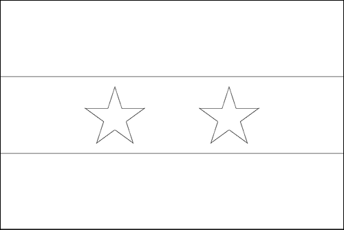 Contorno de la bandera de Siria para colorear