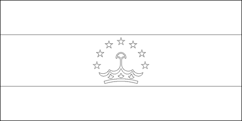 Contorno de la bandera de Tayikistán para colorear