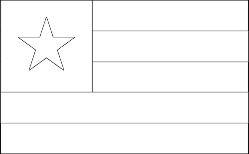 Contorno de la bandera de Togo para colorear